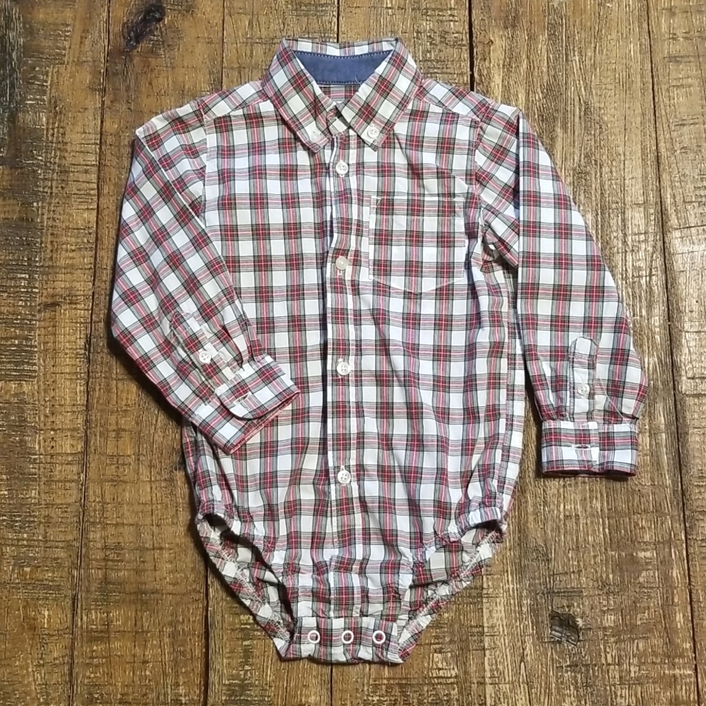 Carter's Plaid Button Down Bodysuit/Onsie